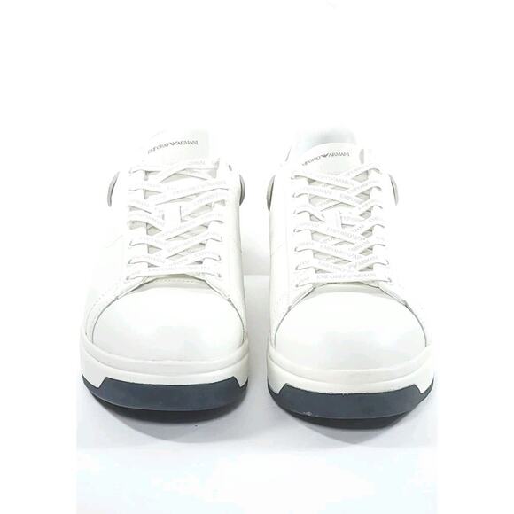 EMPORIO ARMANI X4X264 XN001 Men\'s White Leather Low-Top Sneakers US SIZE 12
